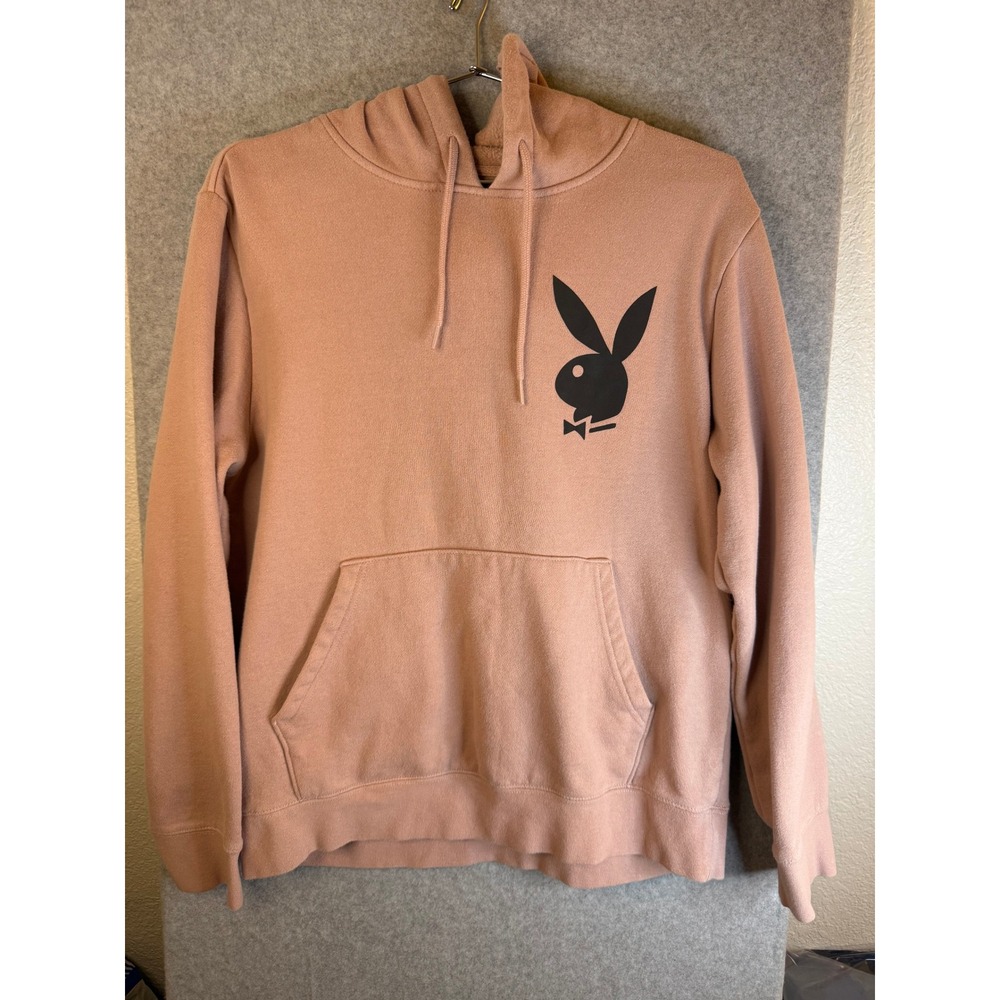 Playboy by PacSun Pink Hoodie Bunny Logo Pullover Sweatshirt Womens Small